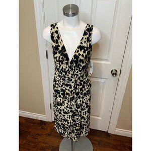 Lauren Ralph Lauren Laurel Drive Black Cream Animal Print Dress NWT $134 Size 4